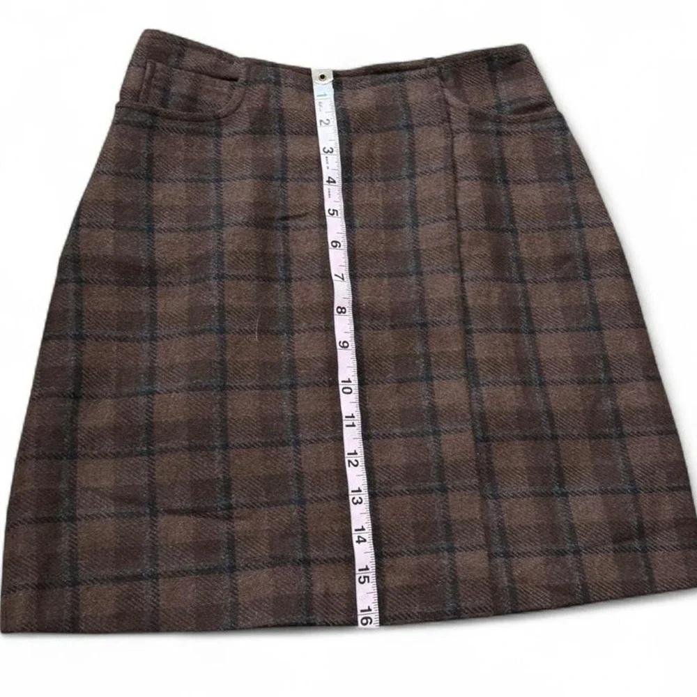 Vintage 90s Tracy Evans Brown Plaid Mini Skirt, Women's Size 3